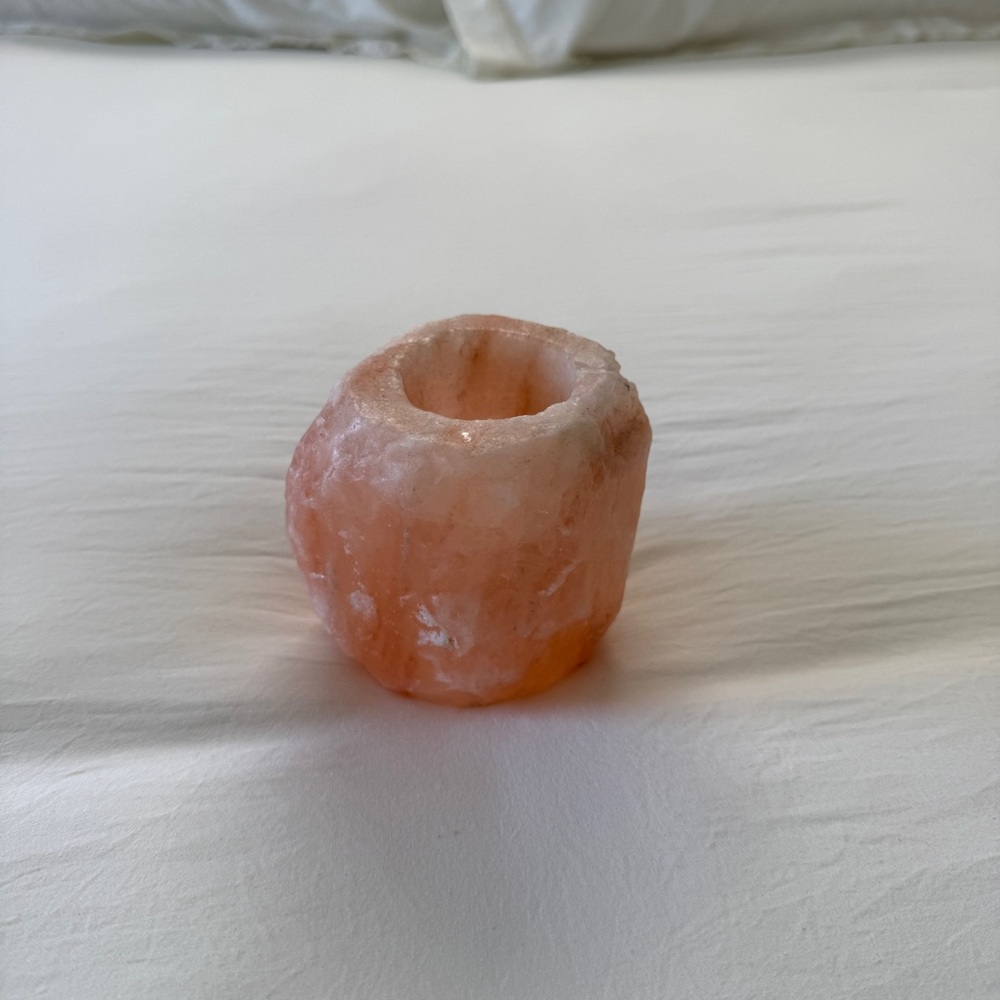 Himalayan Salt Tealight Candle Holder - Pink Orange